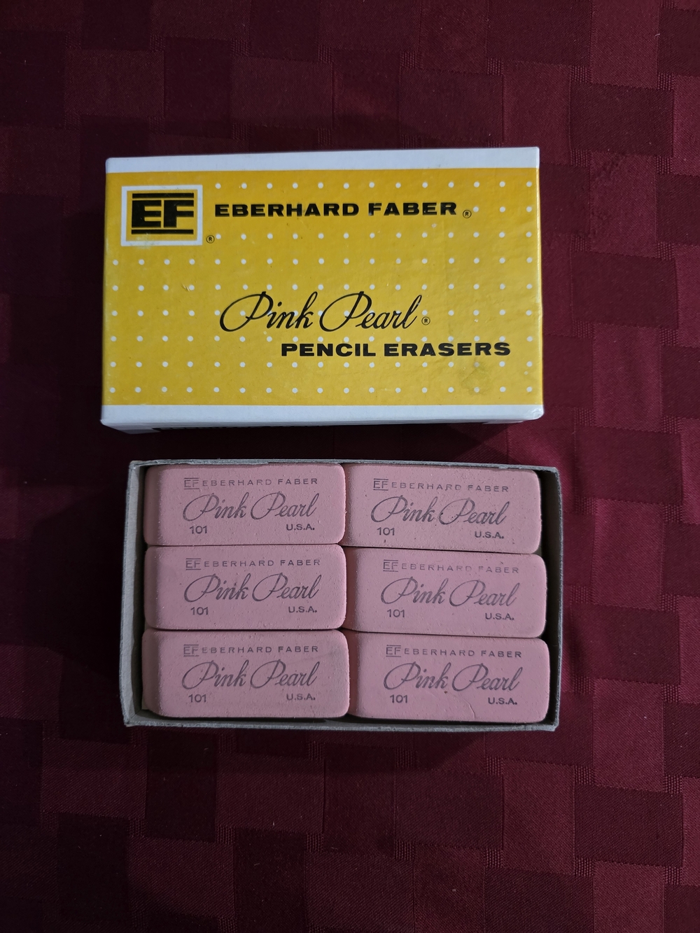 Pink Pearl Pencil Erasers - Pink (6 Pack)